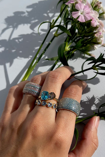 PERFECT PAIR RING- PARAIBA + LABRADORITE